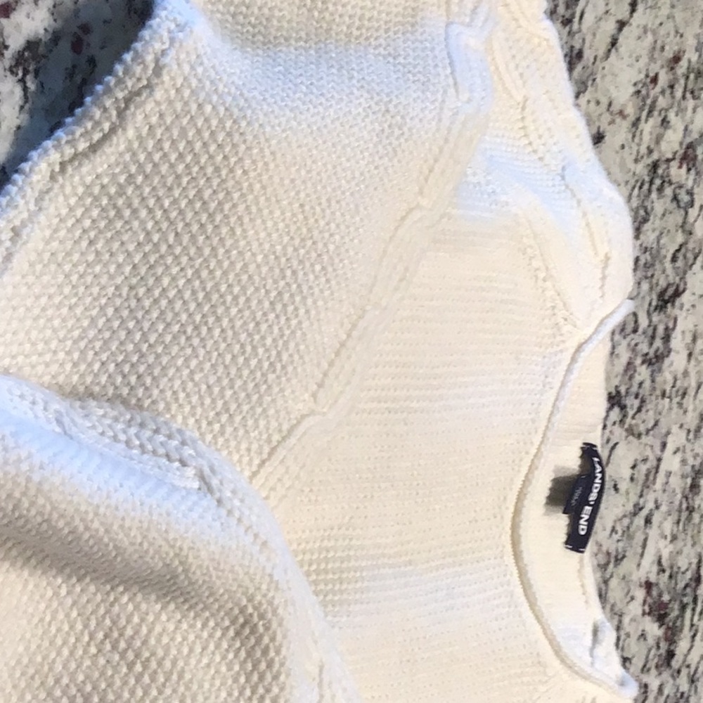 Cream braided sleeve sweater